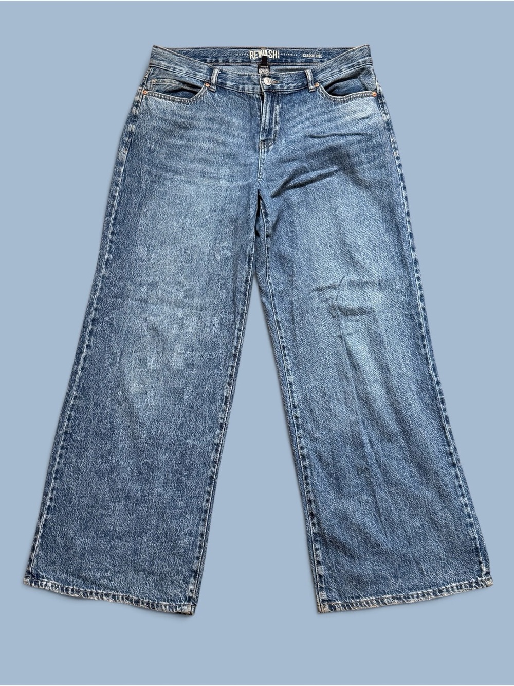 Rewash Classic Rise Wide Leg Jeans Medium Wash Denim - Size 9 / 29
